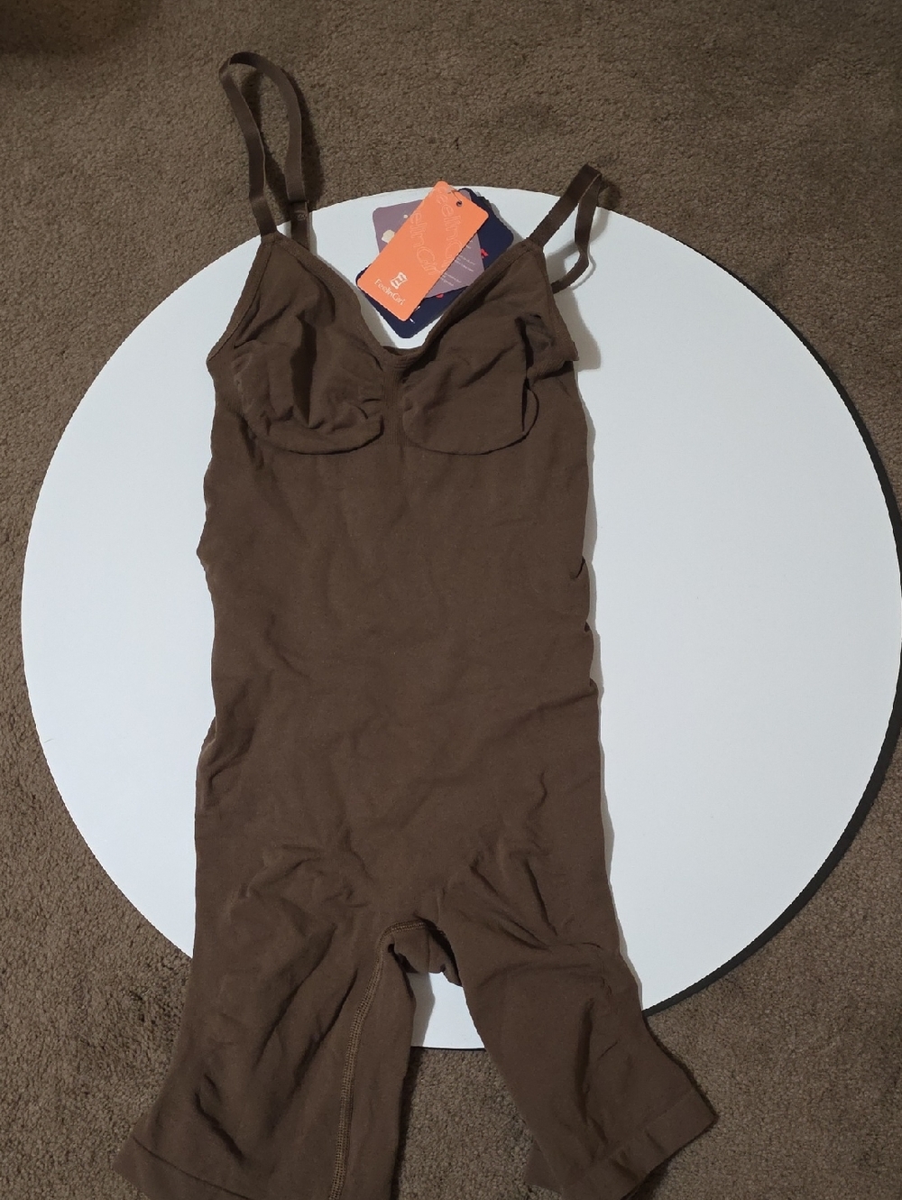 Brown Seamless Body Shaper Cami Bodysuit